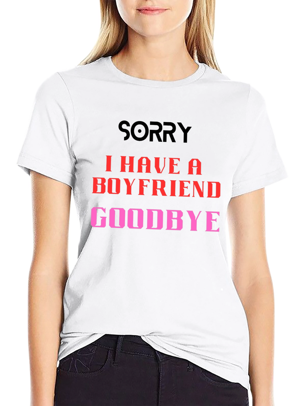 Boyfriend Alert T-Shirt - Sorry Goodbye Slogan