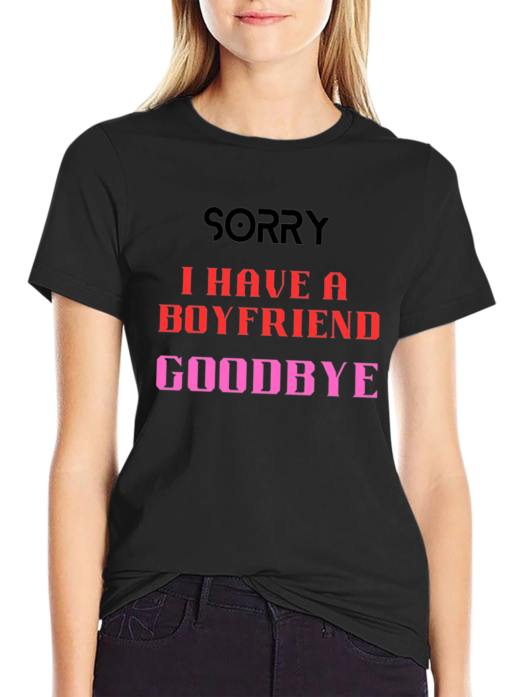 Boyfriend Alert T-Shirt - Sorry Goodbye Slogan