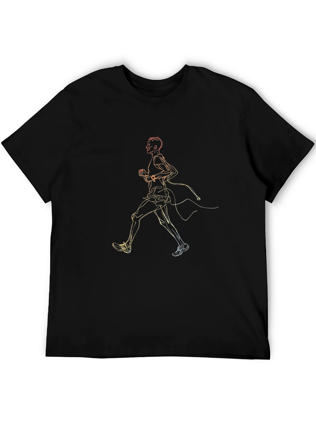 Runner Outline Graphic Tee - Sporty Casual T-Shirt