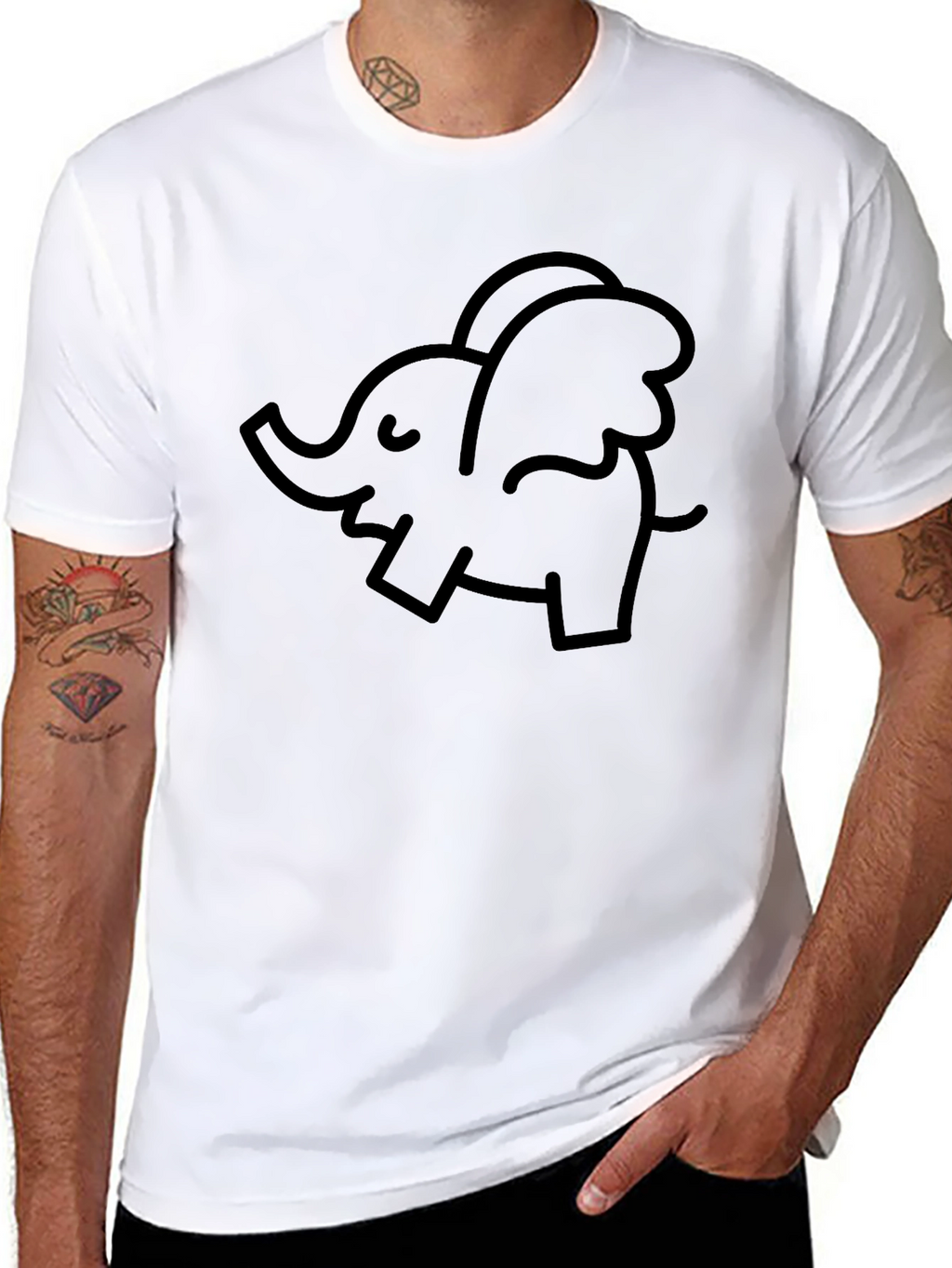 Elephant With Wings Graphic Tee - Unisex