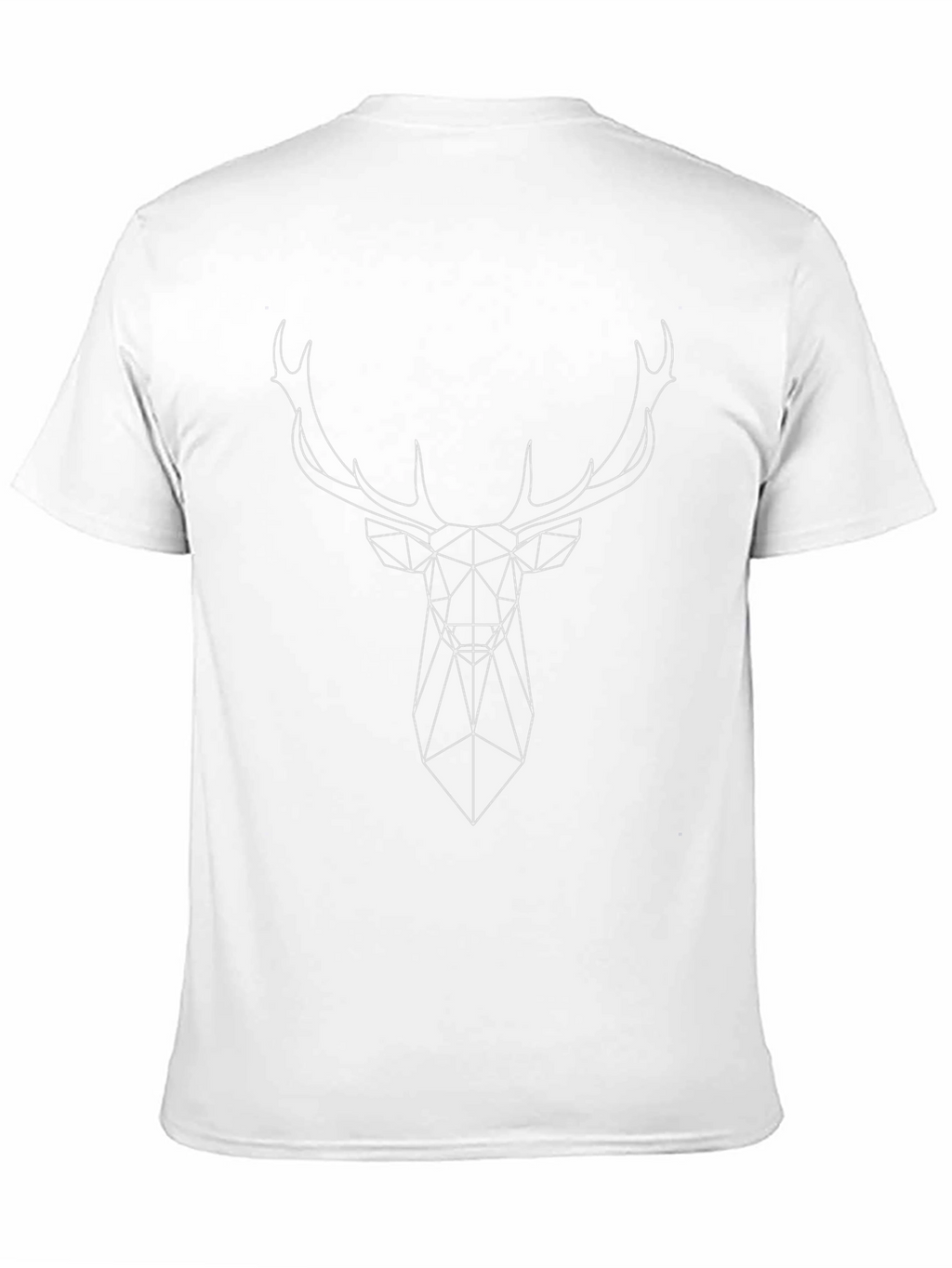 Geometric Deer Head Graphic Tee - Black