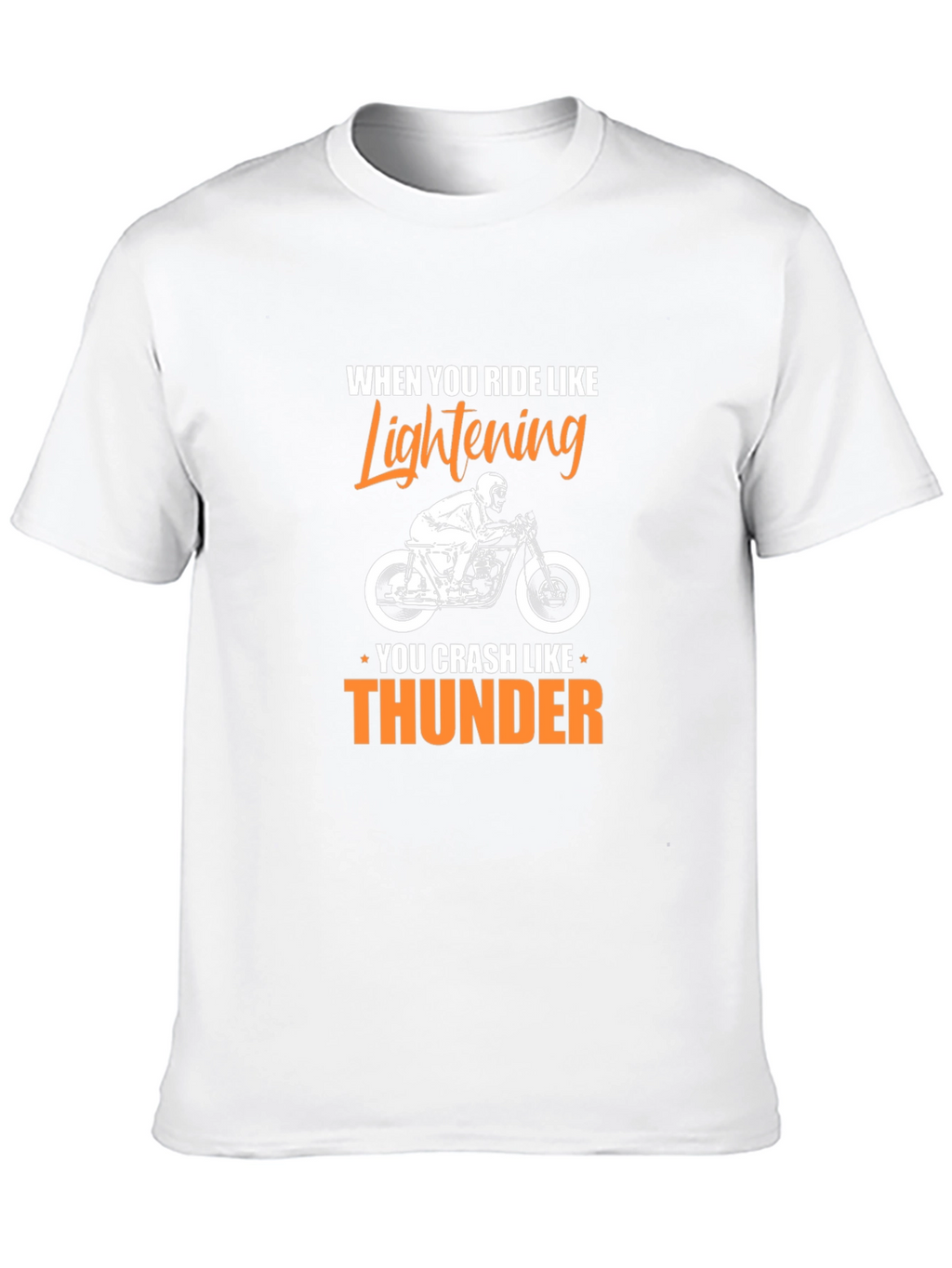 Motorcycle Rider Lightning Thunder Graphic T-Shirt