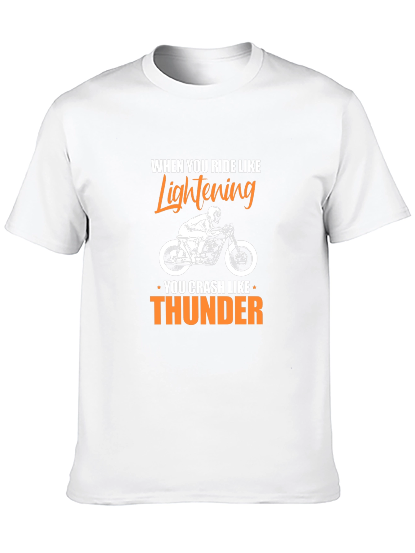 Motorcycle Rider Lightning Thunder Graphic T-Shirt