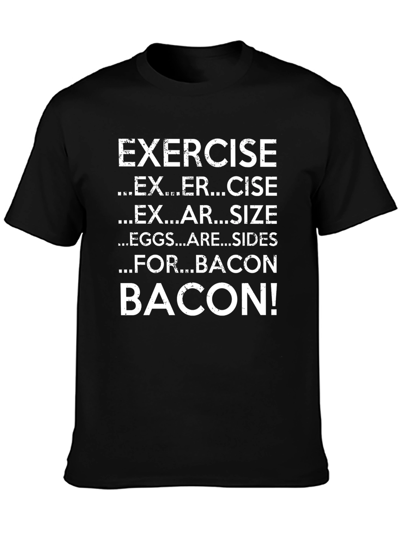 Funny Exercise Bacon Graphic T-Shirt