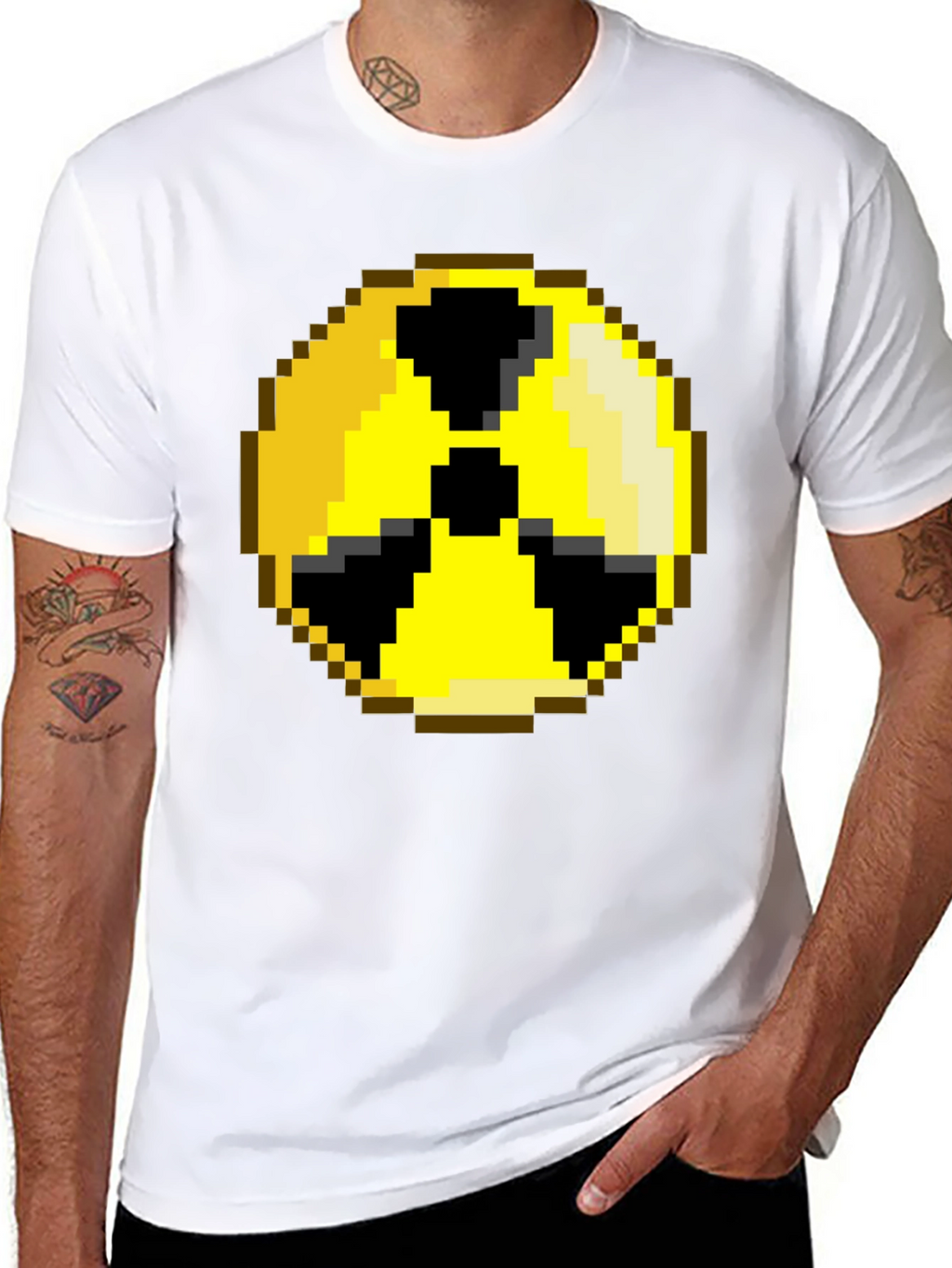 Pixelated Radiation Symbol Graphic Tee