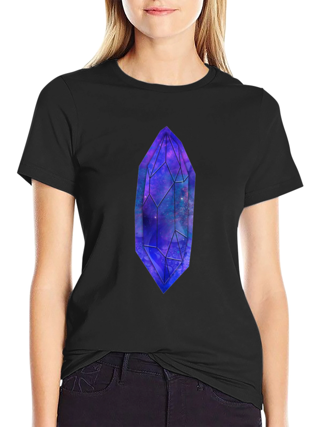 Galaxy Crystal Graphic T-Shirt - Unique Space Design