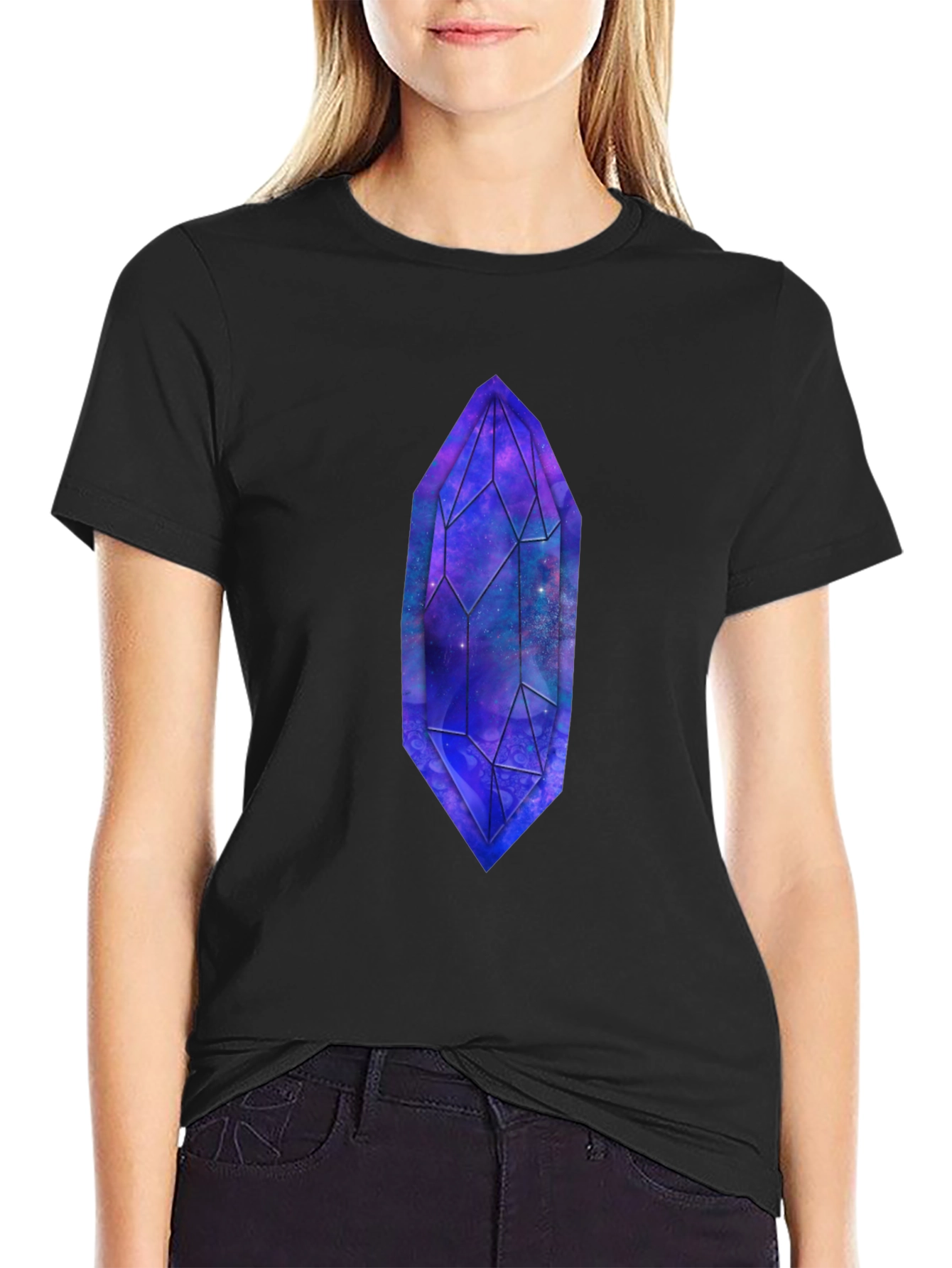 Galaxy Crystal Graphic T-Shirt - Unique Space Design