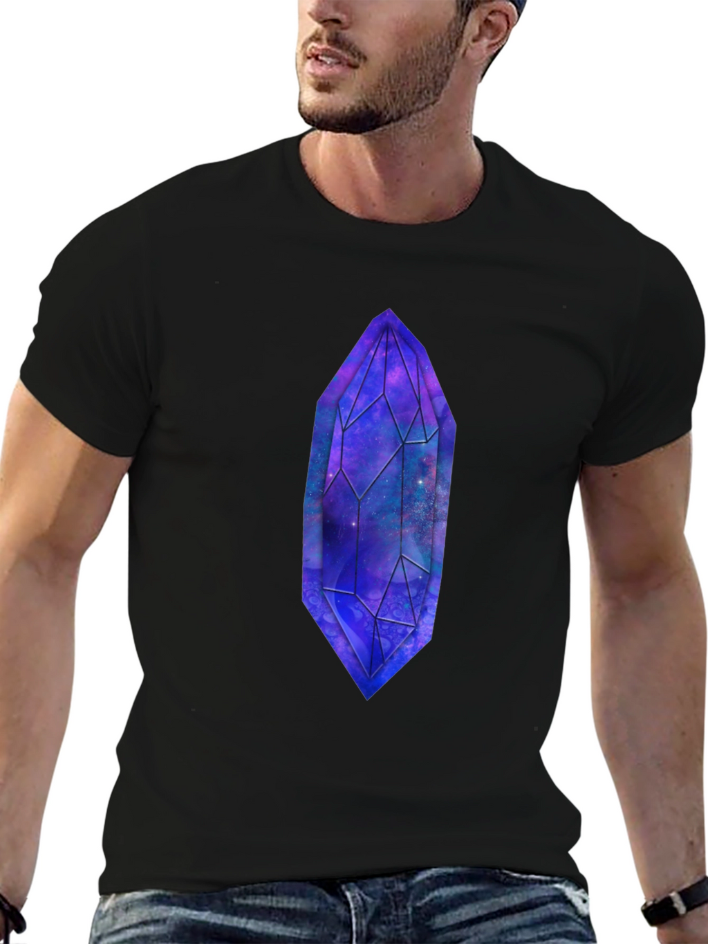 Galaxy Crystal Graphic T-Shirt - Unique Space Design