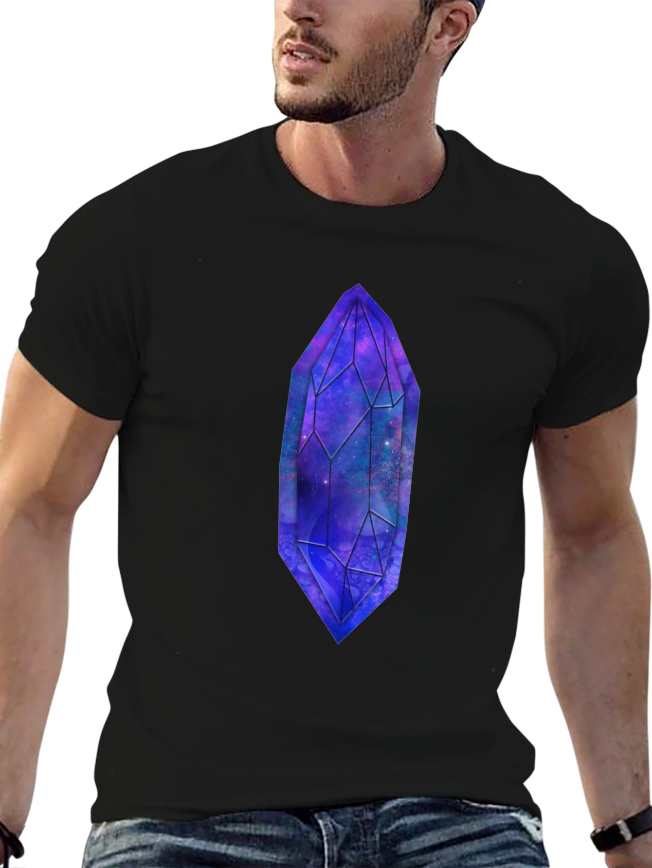 Galaxy Crystal Graphic T-Shirt - Unique Space Design