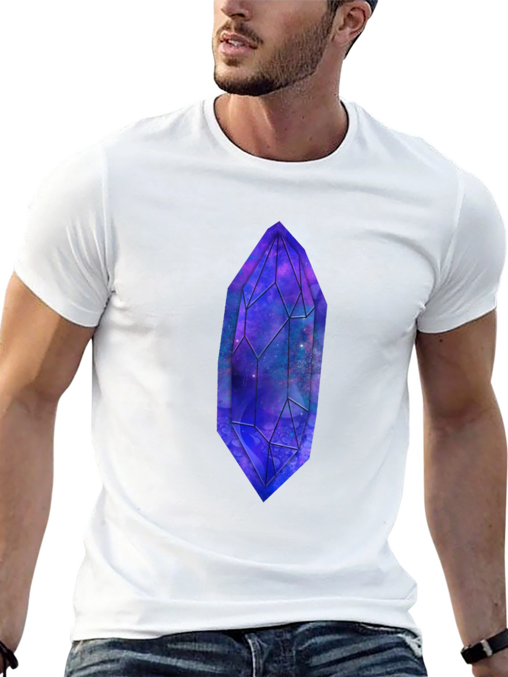 Galaxy Crystal Graphic T-Shirt - Unique Space Design