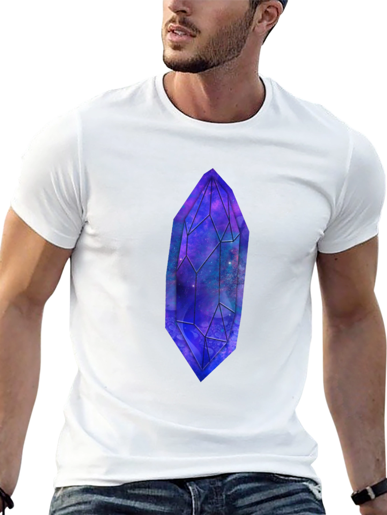Galaxy Crystal Graphic T-Shirt - Unique Space Design