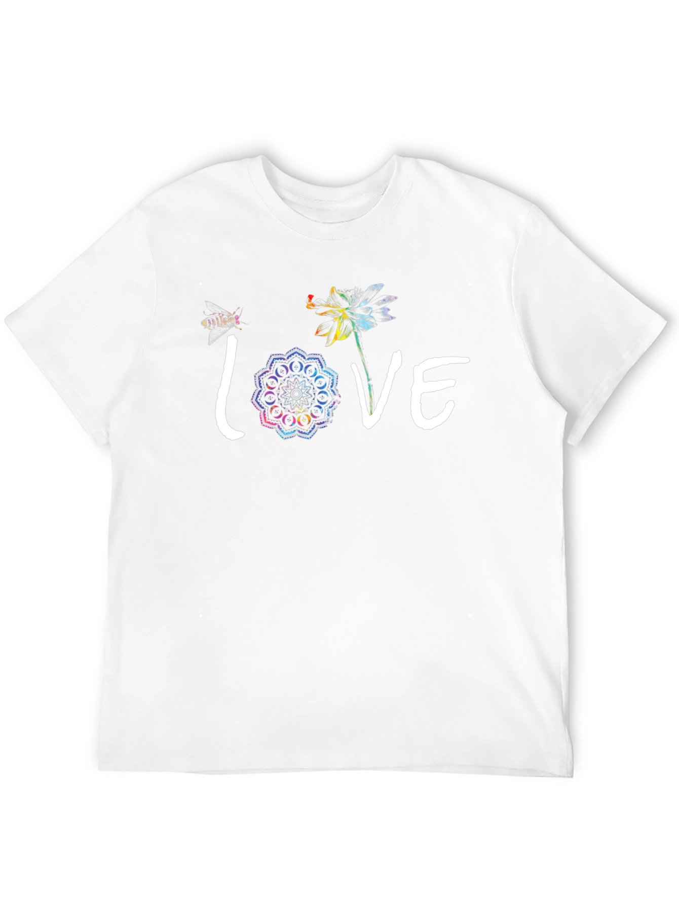 Love Flower Graphic Black T-Shirt