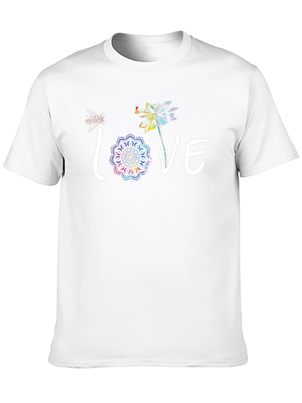 Love Flower Graphic Black T-Shirt