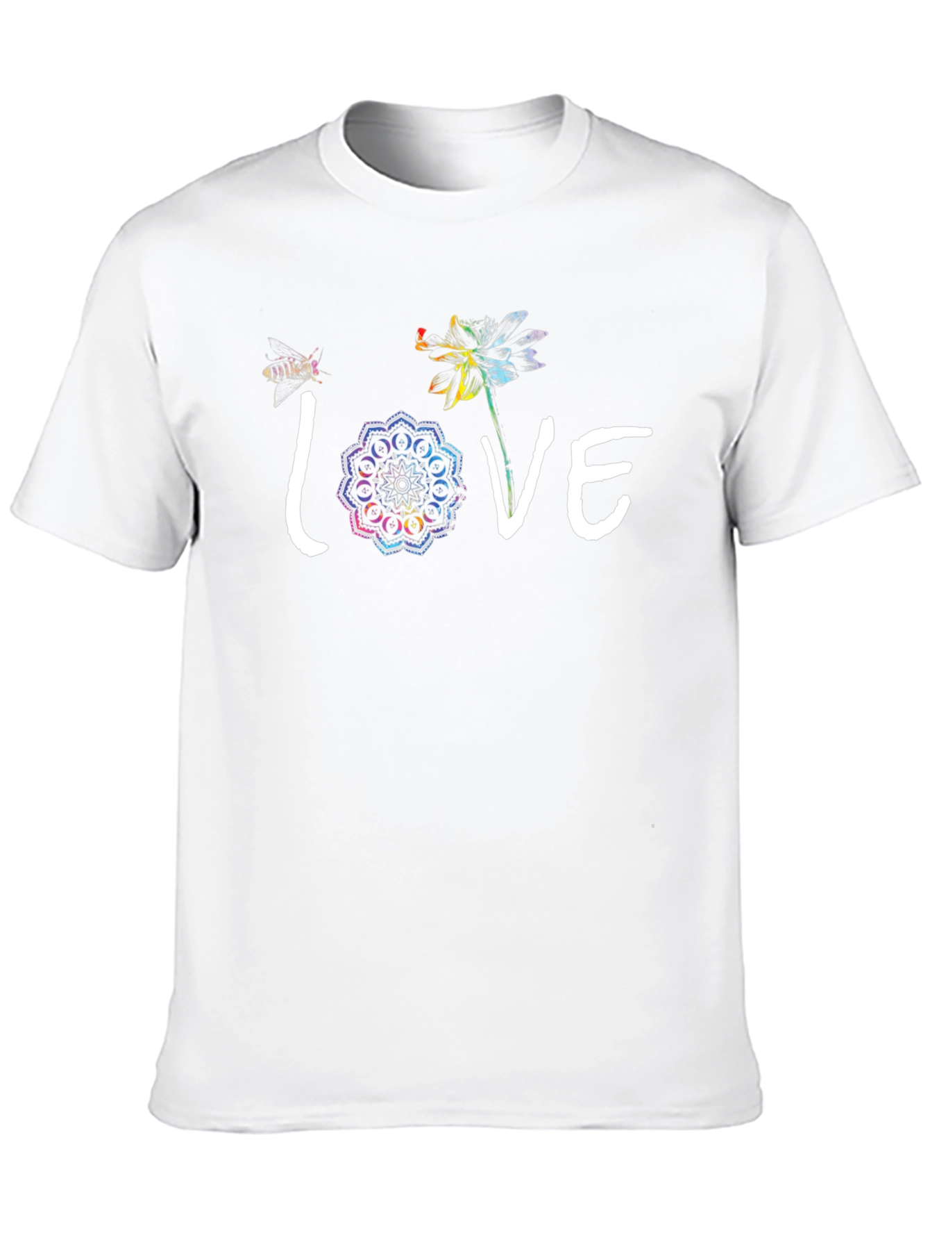 Love Flower Graphic Black T-Shirt