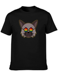 Rainbow Glasses Cat Graphic Tee