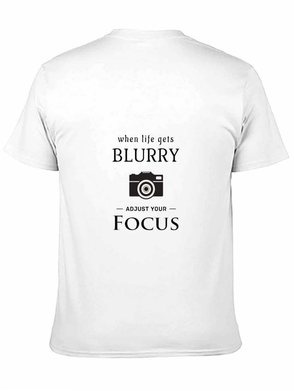 Blurry Focus Camera Graphic Tee - Black Cotton T-Shirt