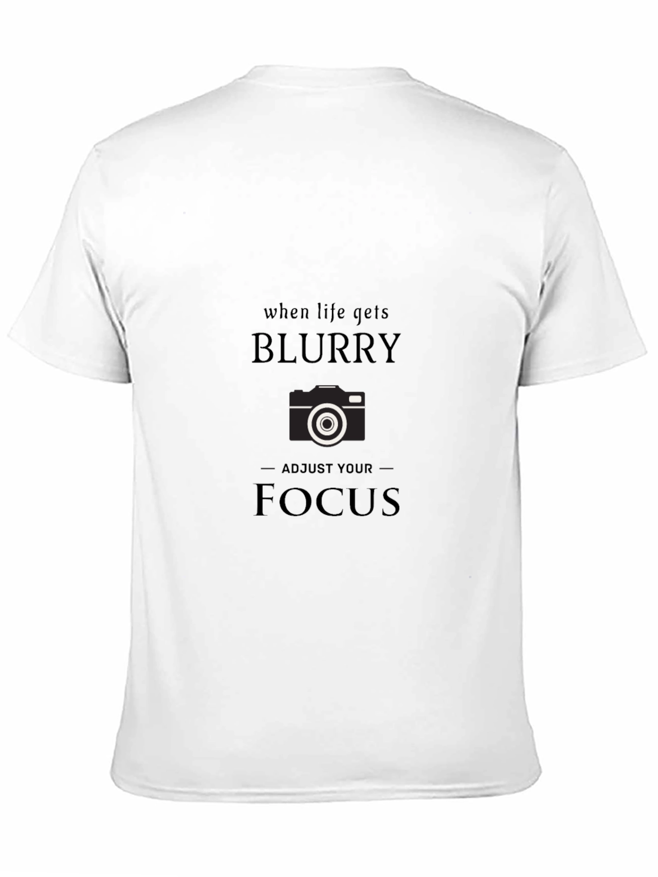 Blurry Focus Camera Graphic Tee - Black Cotton T-Shirt
