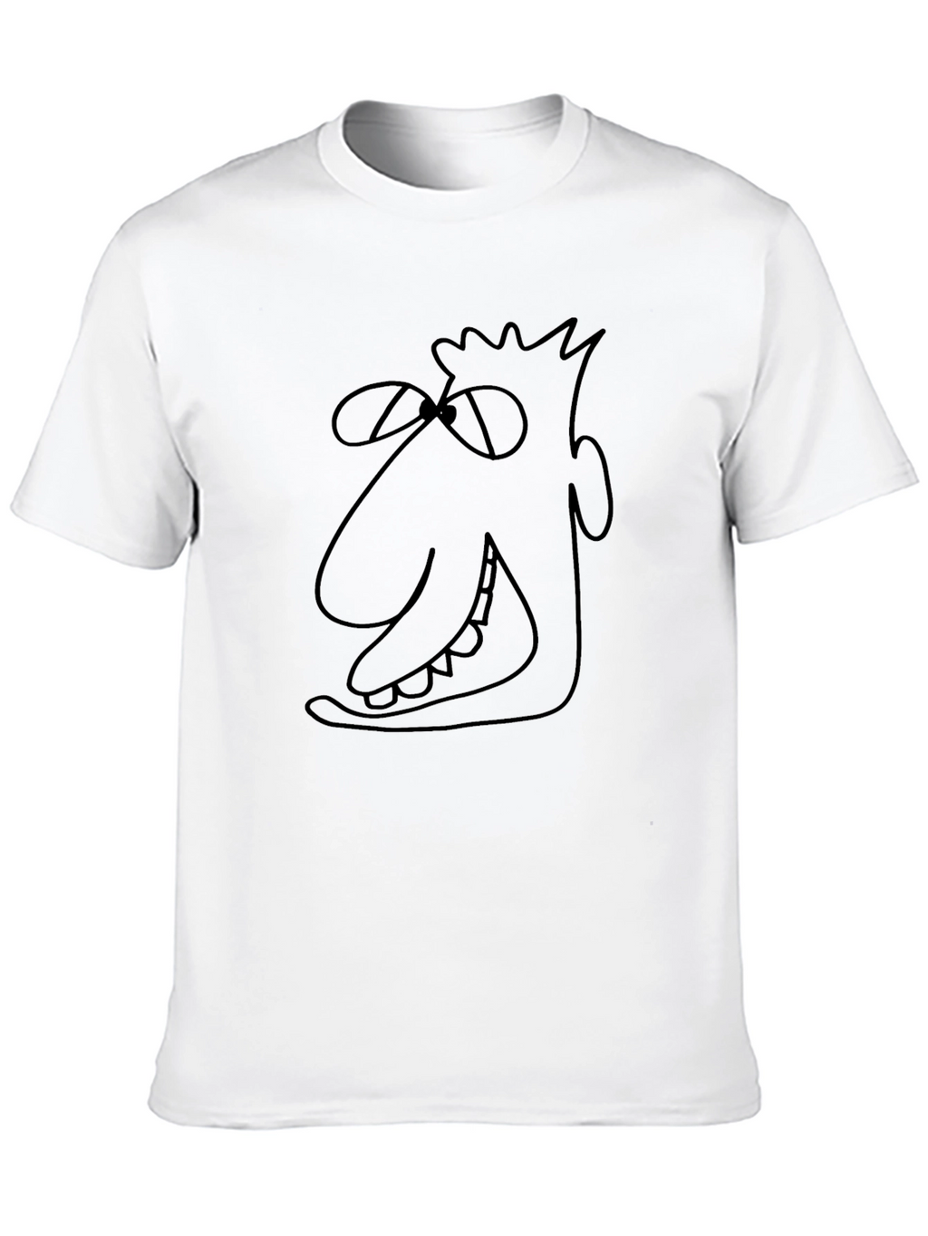 Cartoon Face Black T-Shirt