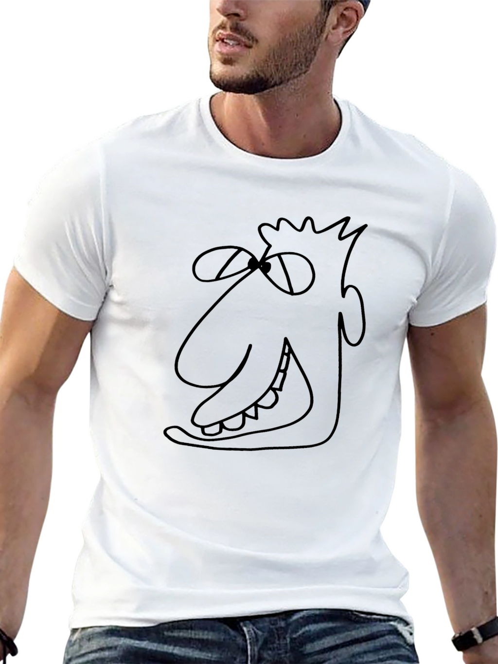 Cartoon Face Black T-Shirt