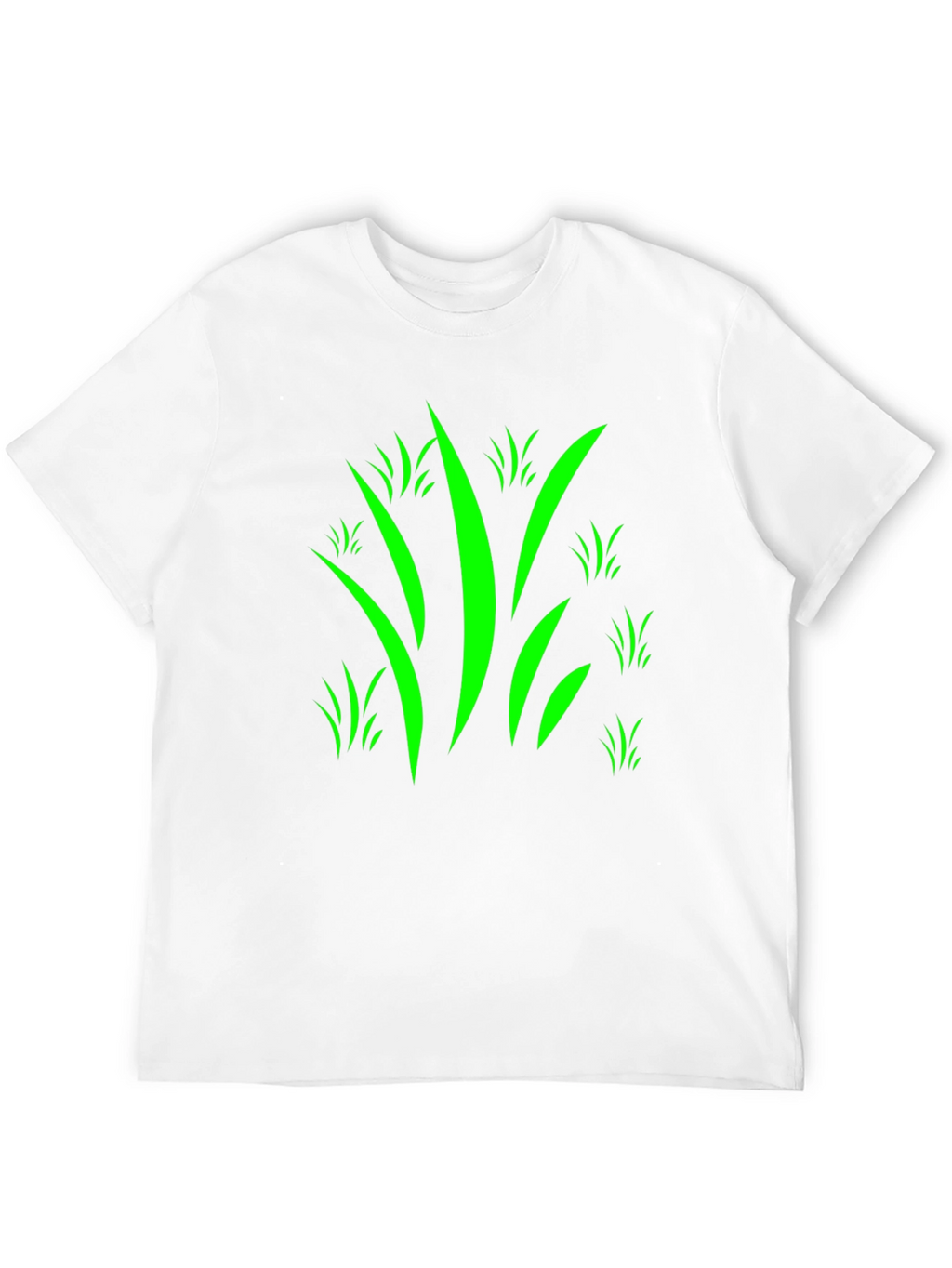 Mens Black T-Shirt with Green Grass Design