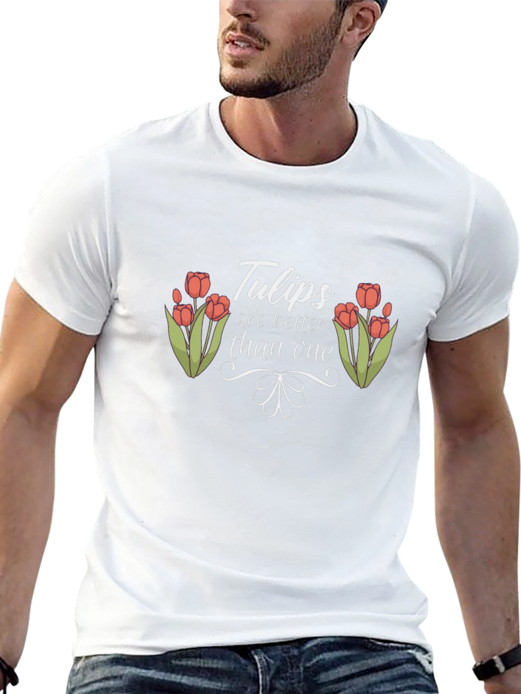 Tulips Are Better Than One Black Tee