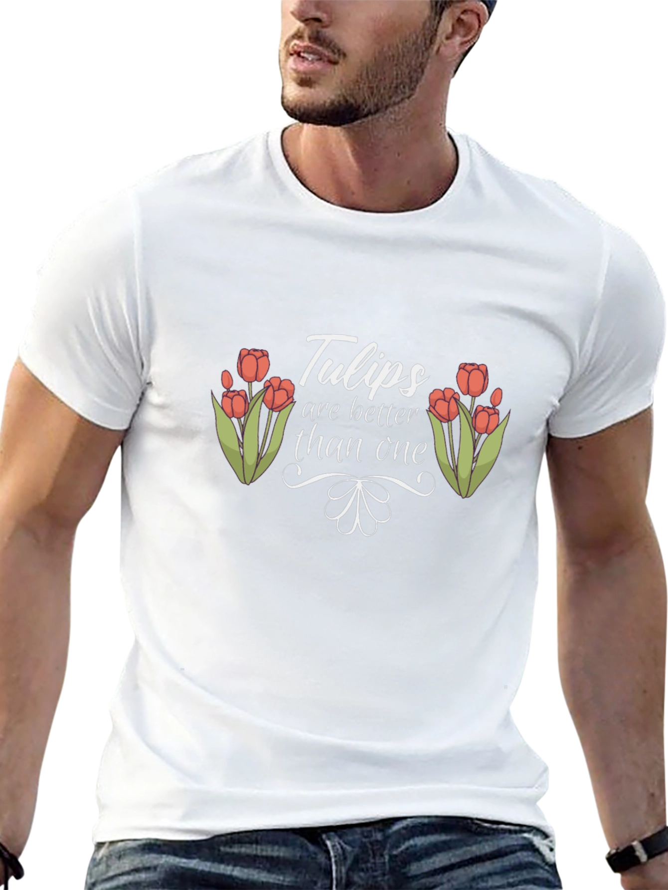 Tulips Are Better Than One Black Tee