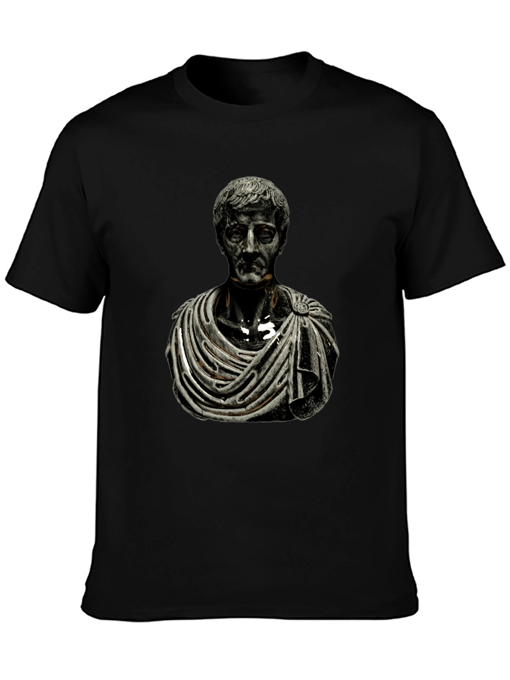 Roman Bust Graphic Tee - Black Cotton Blend