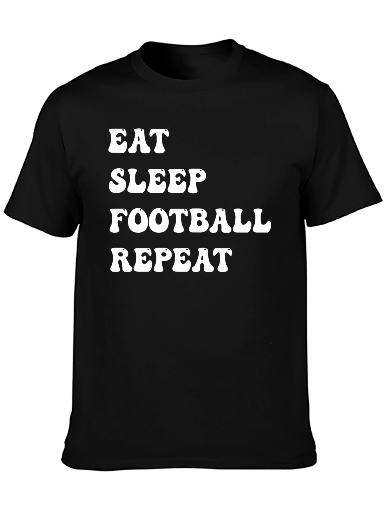 Eat Sleep Football Repeat Black T-Shirt