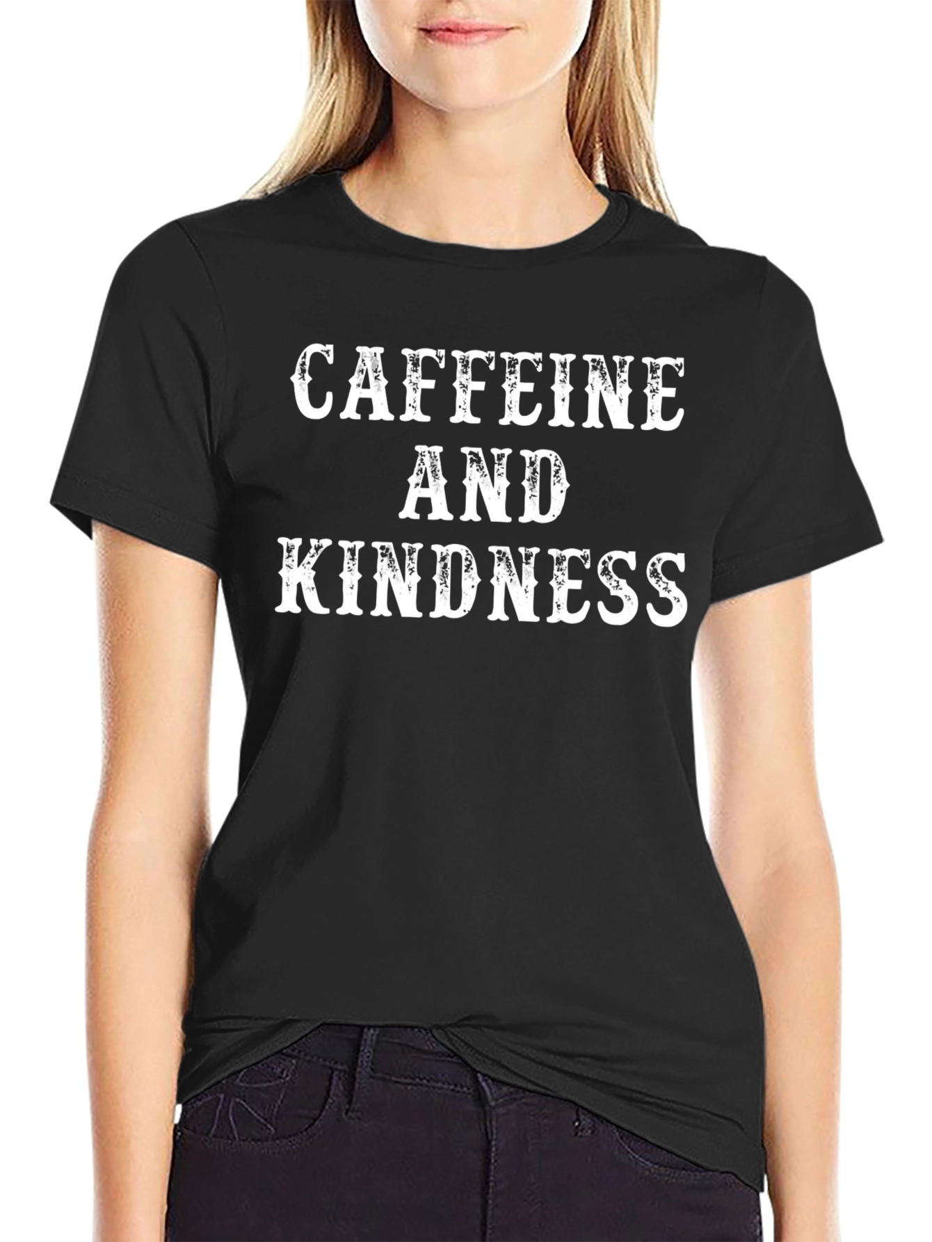Caffeine and Kindness Graphic Tee - Black