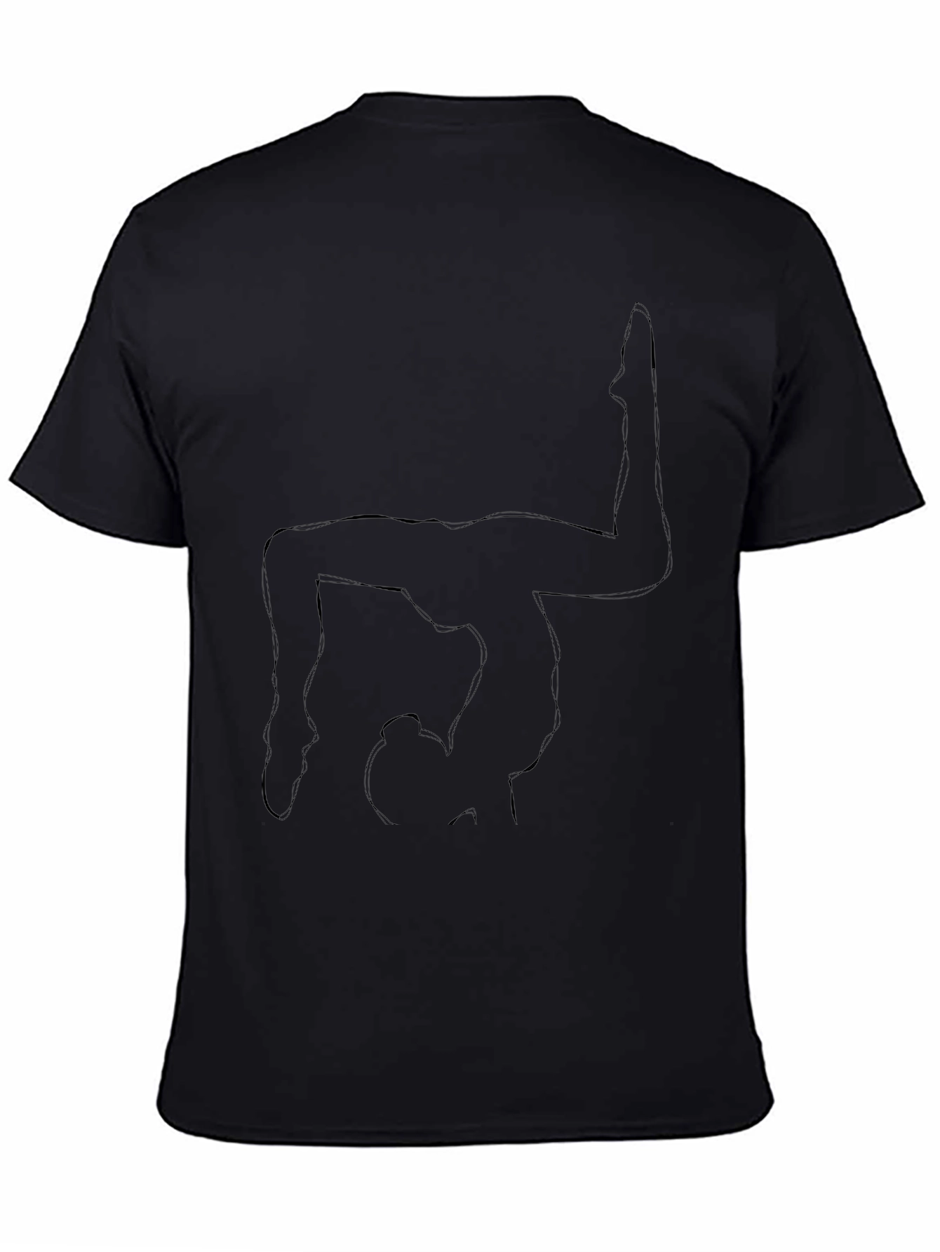 Yoga Pose Outline Black T-Shirt