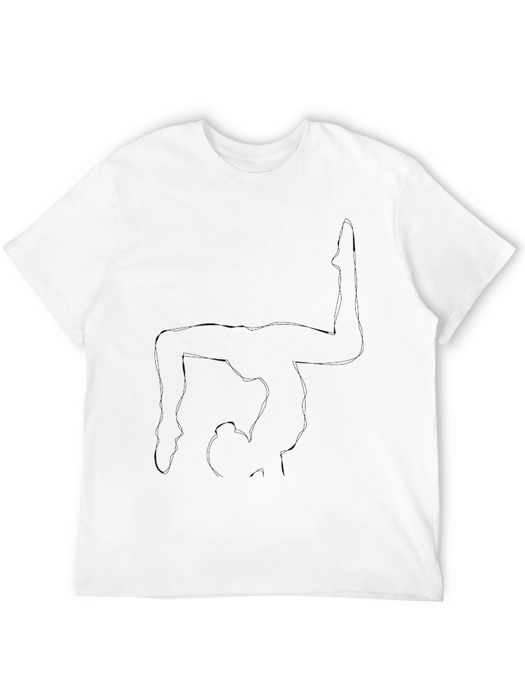 Yoga Pose Outline Black T-Shirt