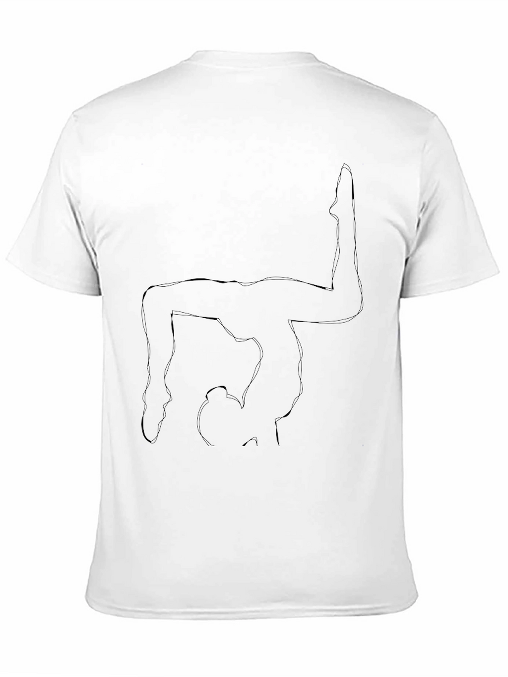 Yoga Pose Outline Black T-Shirt