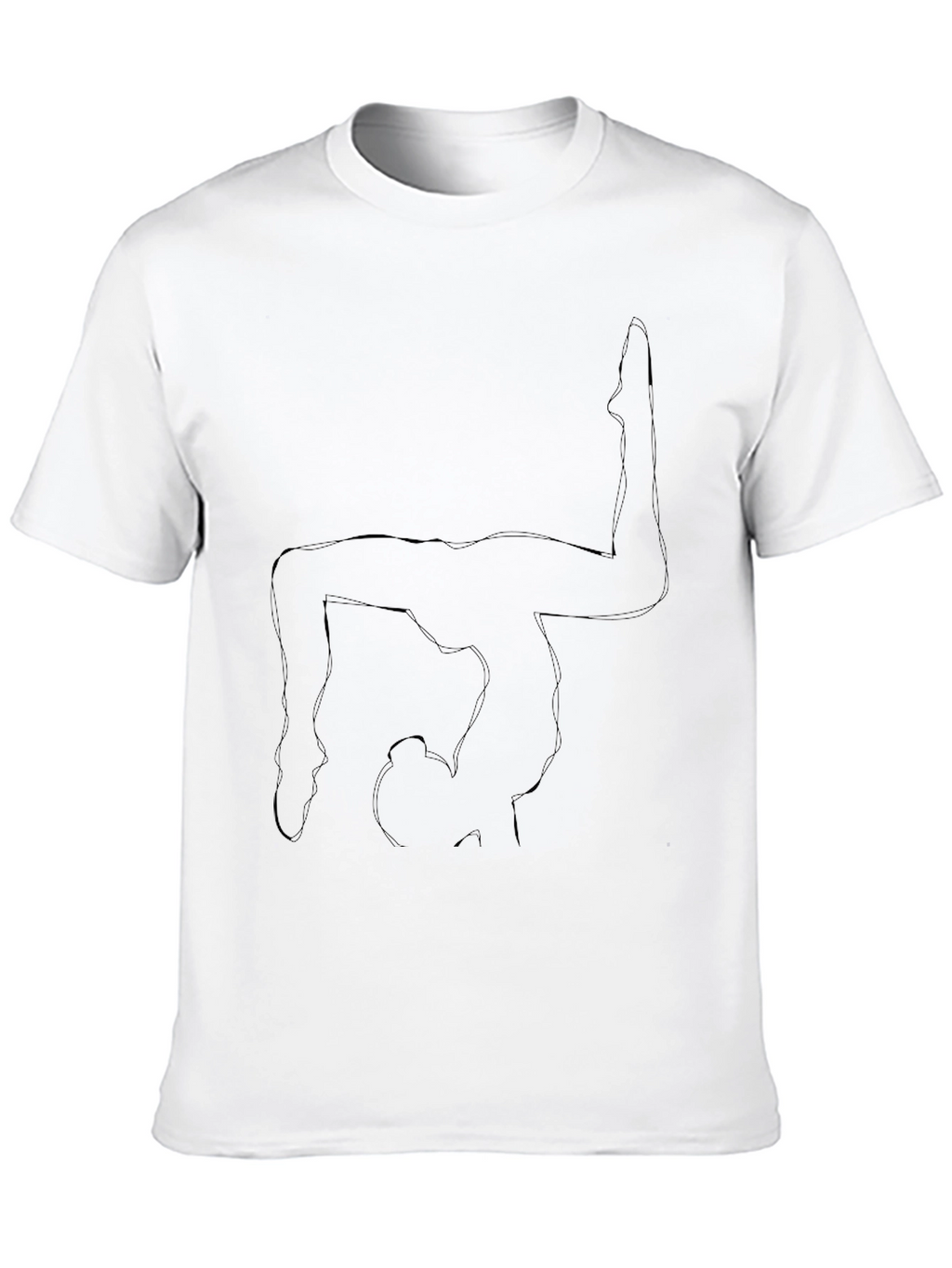 Yoga Pose Outline Black T-Shirt