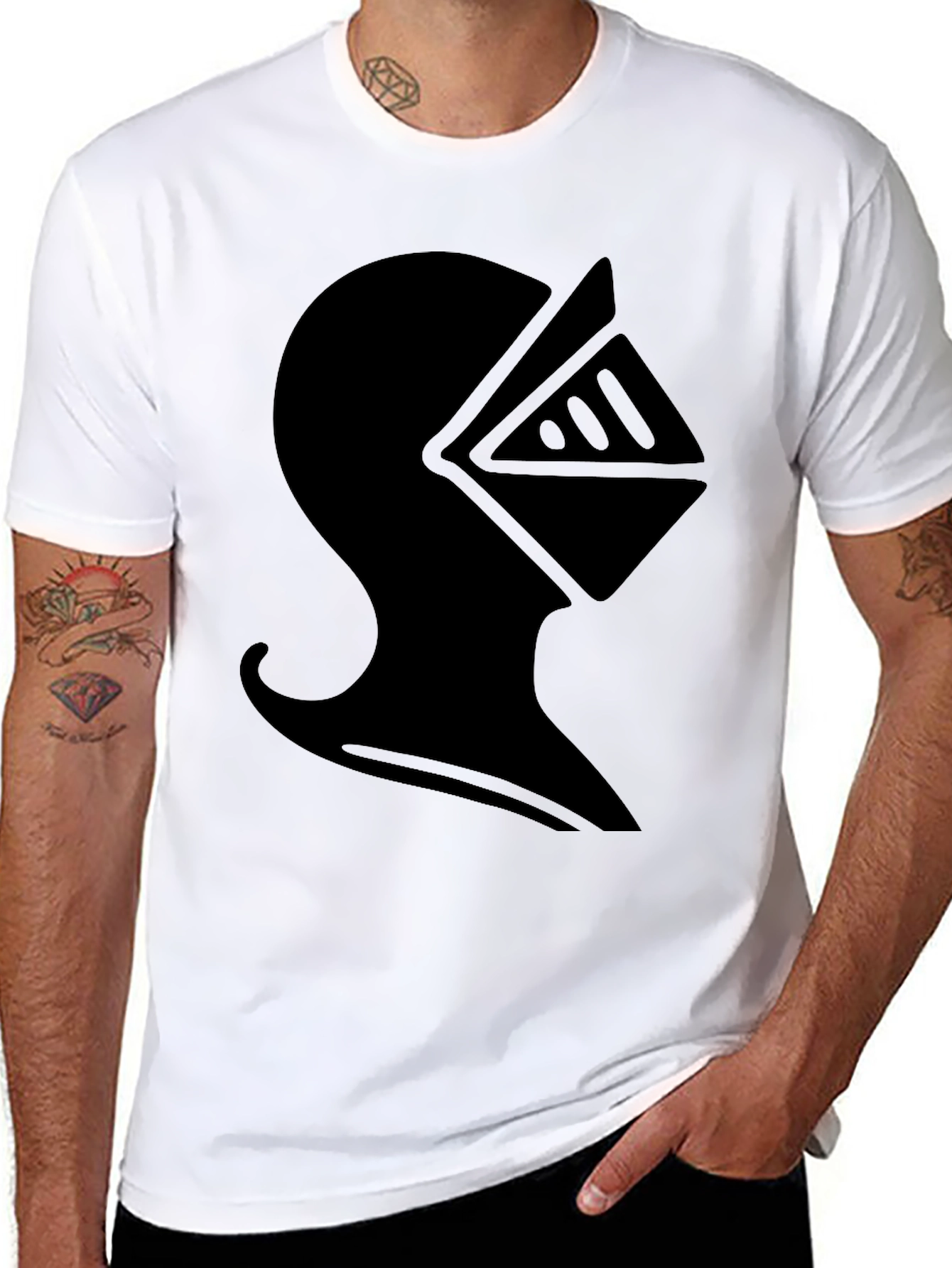 Knight Helmet Graphic T-Shirt - Black