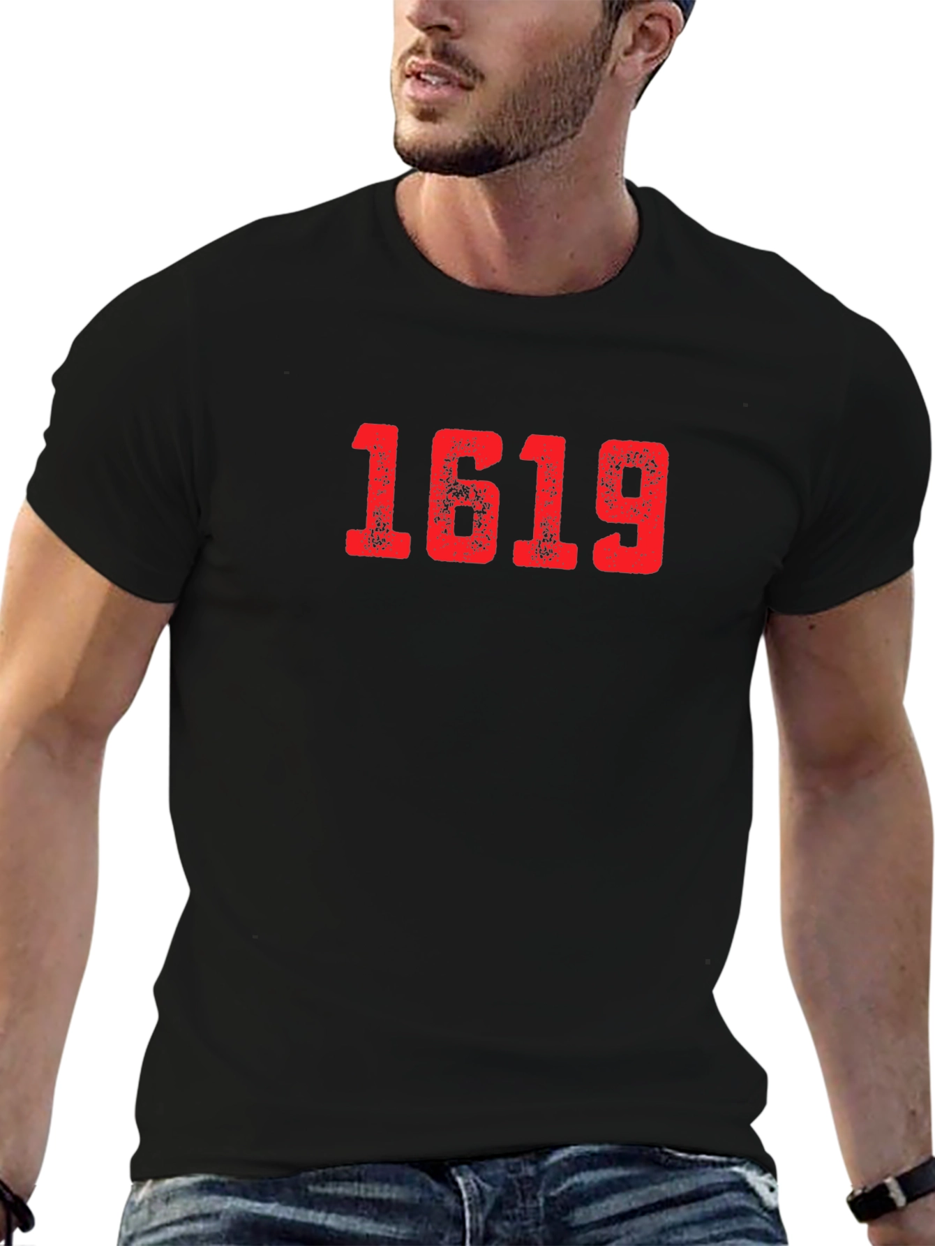 1619 Graphic Tee - Black Cotton Blend