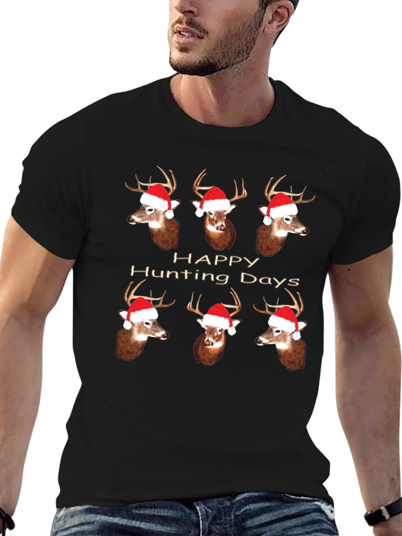 Happy Hunting Days Deer Christmas T-Shirt