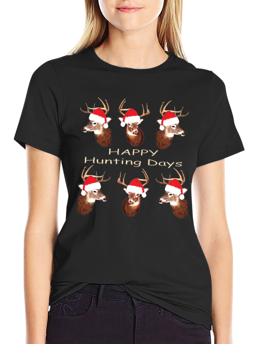 Happy Hunting Days Deer Christmas T-Shirt