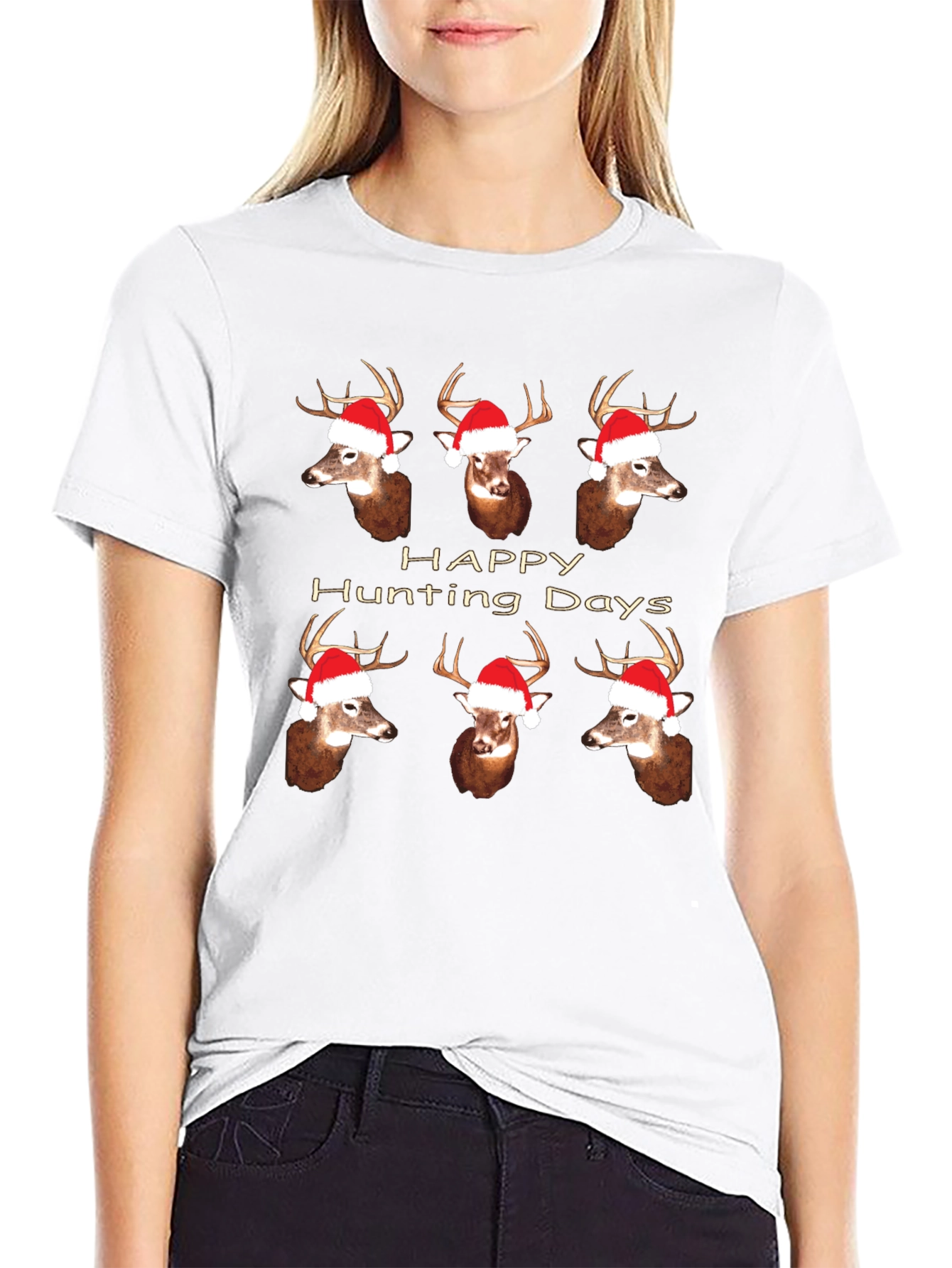 Happy Hunting Days Deer Christmas T-Shirt