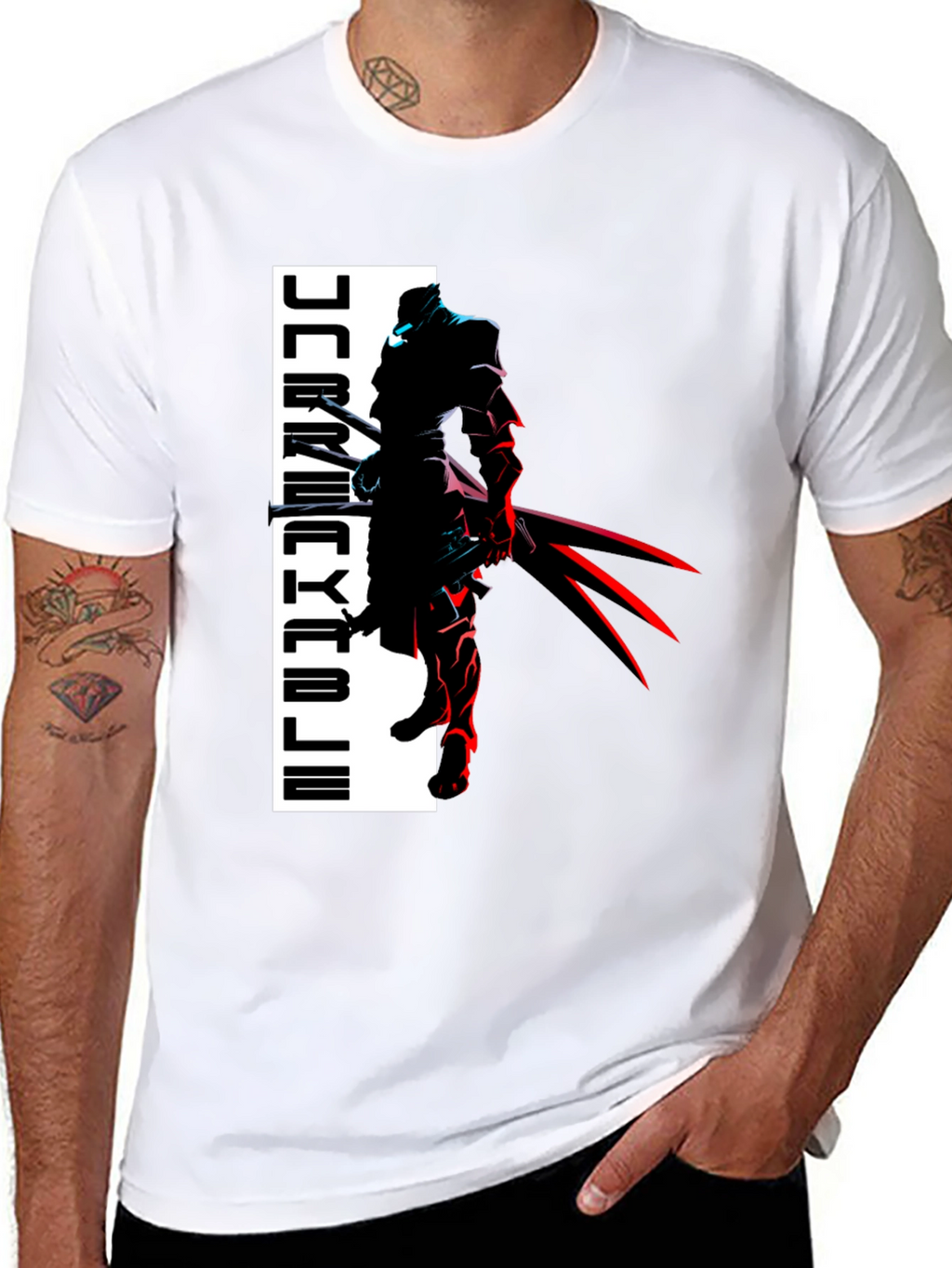 Anime Warrior Graphic Black T-Shirt