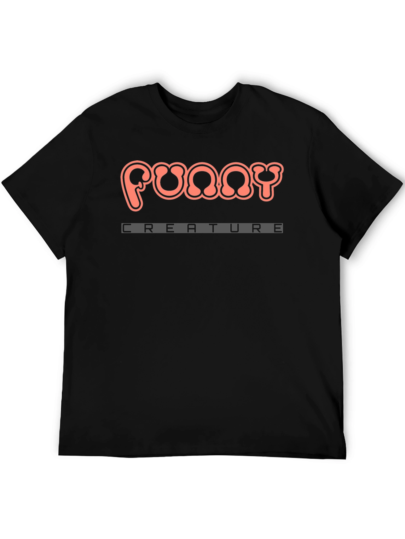 Funny Creature Graphic Black T-Shirt