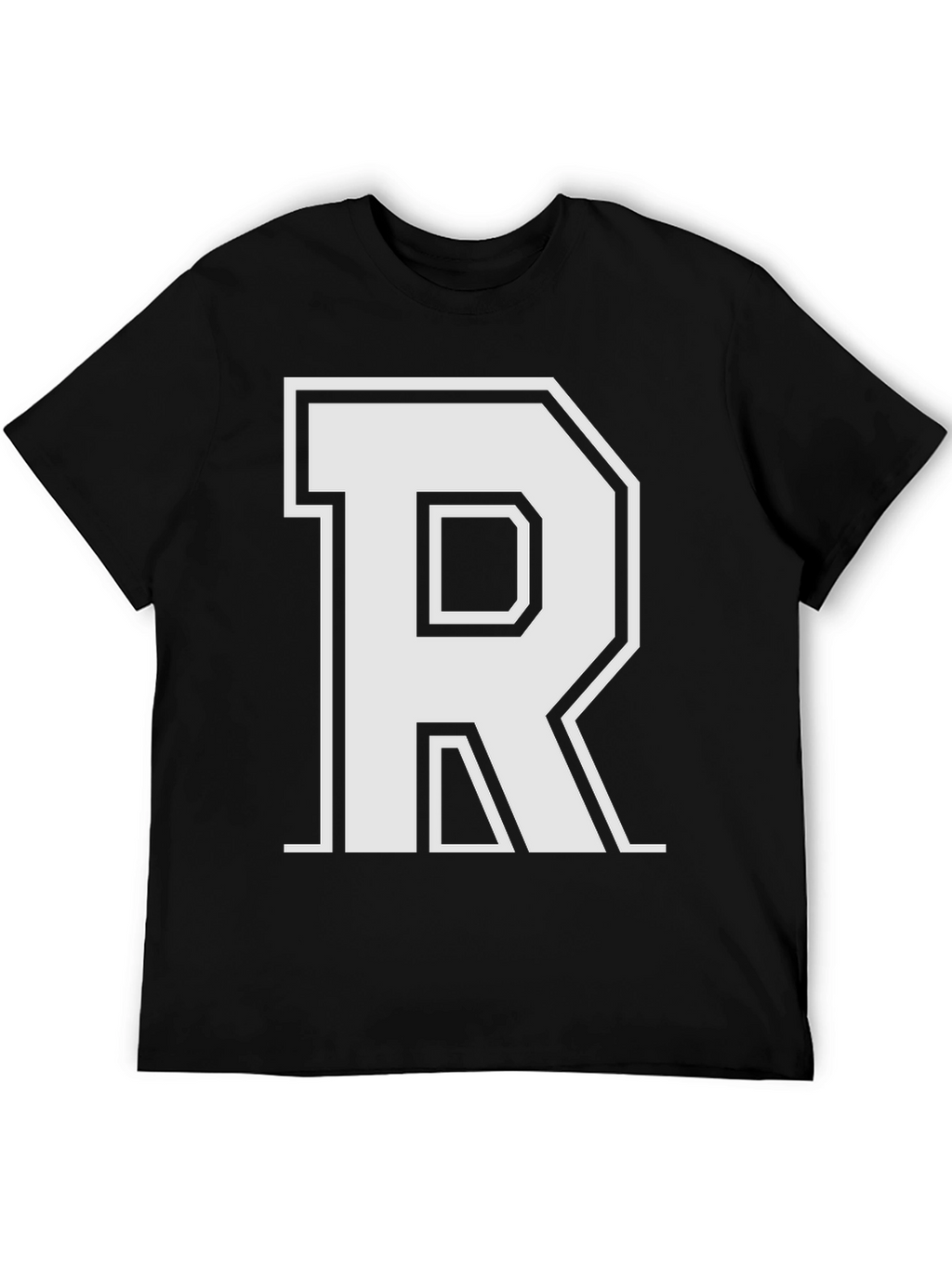 Varsity Style Letter R T-Shirt - Black