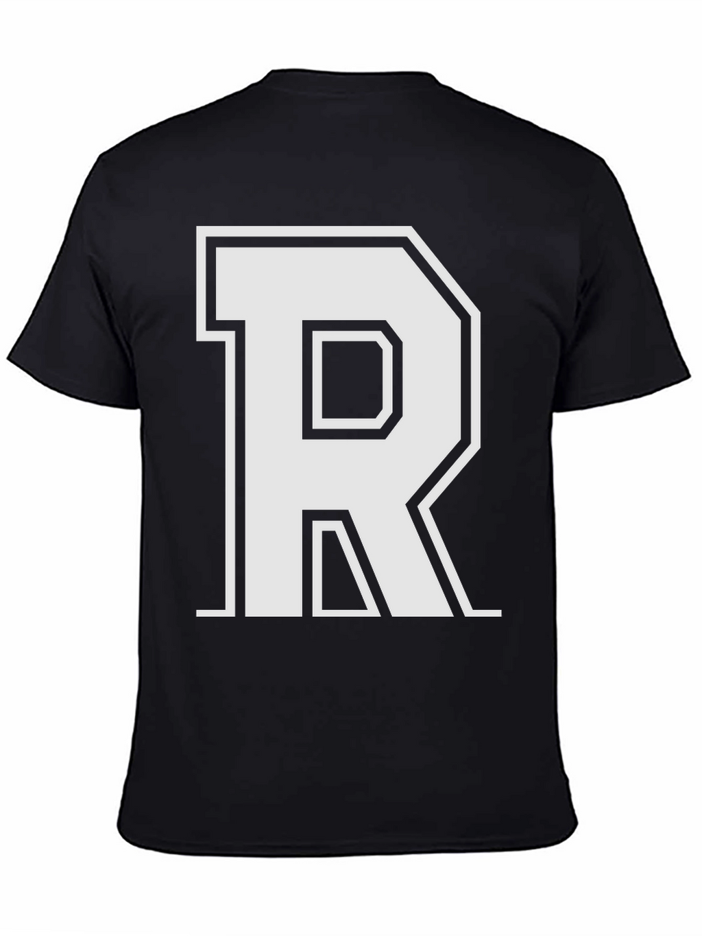Varsity Style Letter R T-Shirt - Black