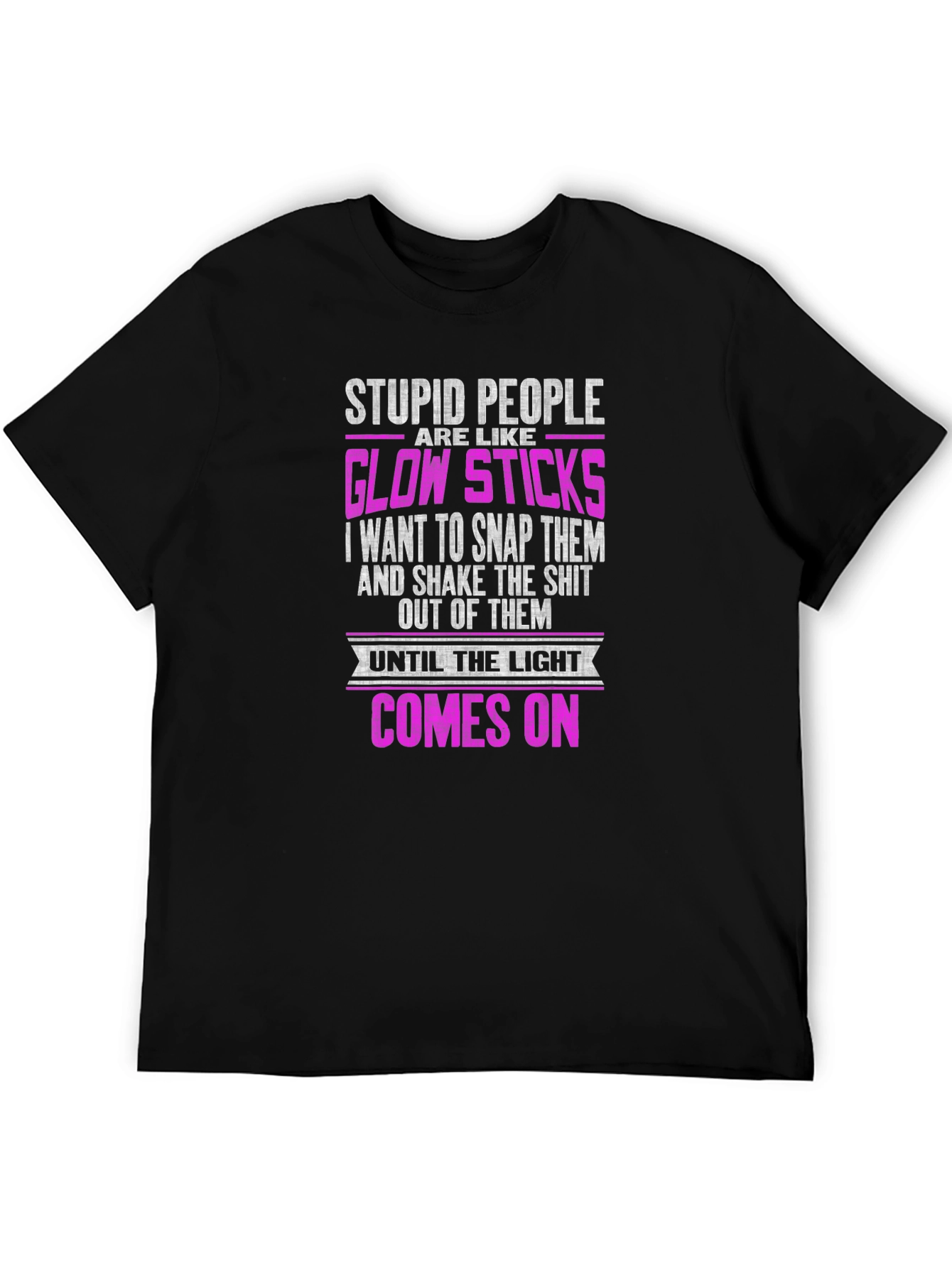Stupid People Glow Sticks Graphic T-Shirt
