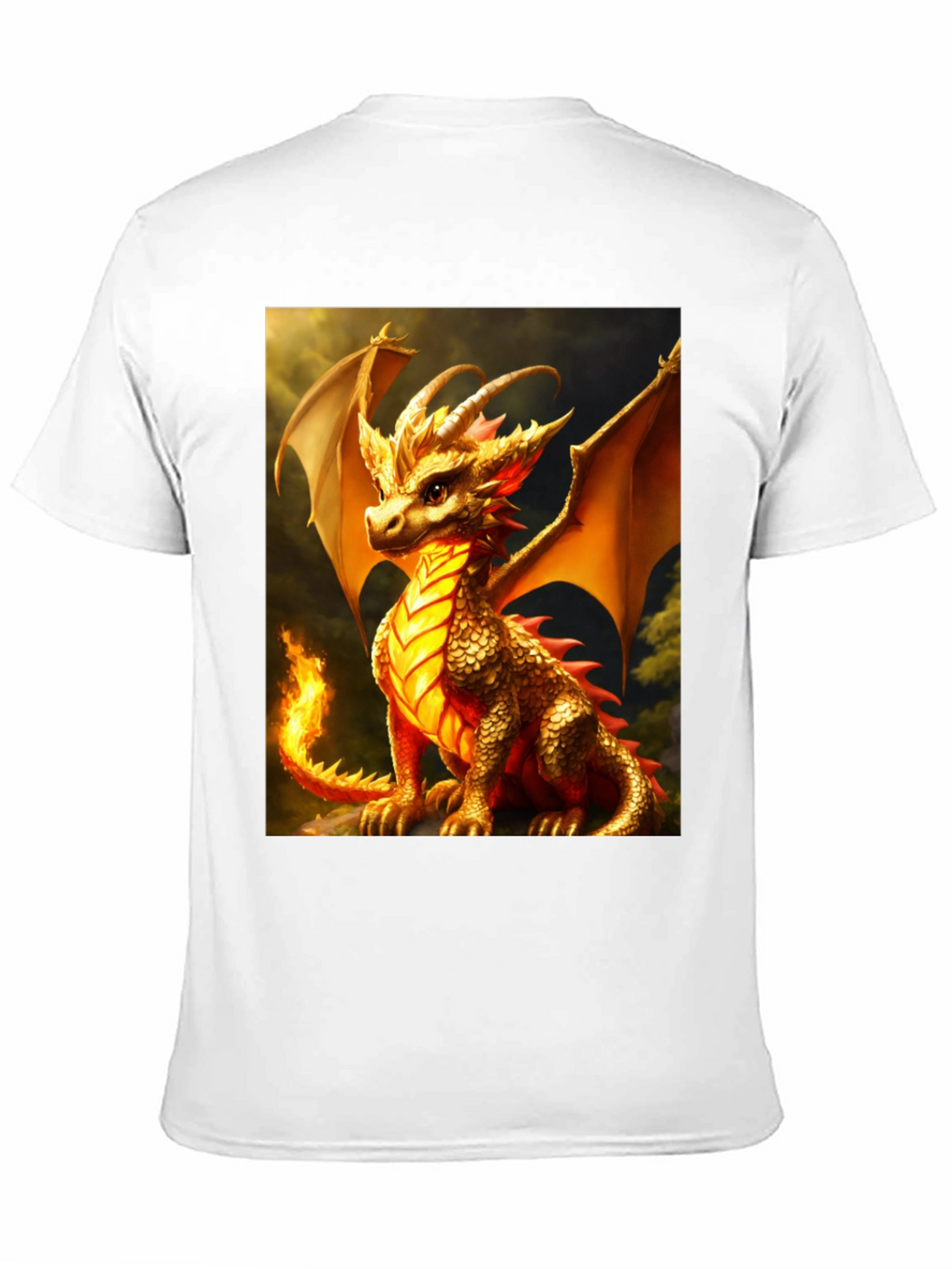 Dragon Graphic Tee - Black Cotton Blend T-Shirt