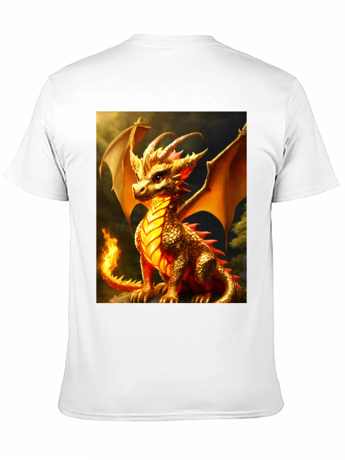 Dragon Graphic Tee - Black Cotton Blend T-Shirt
