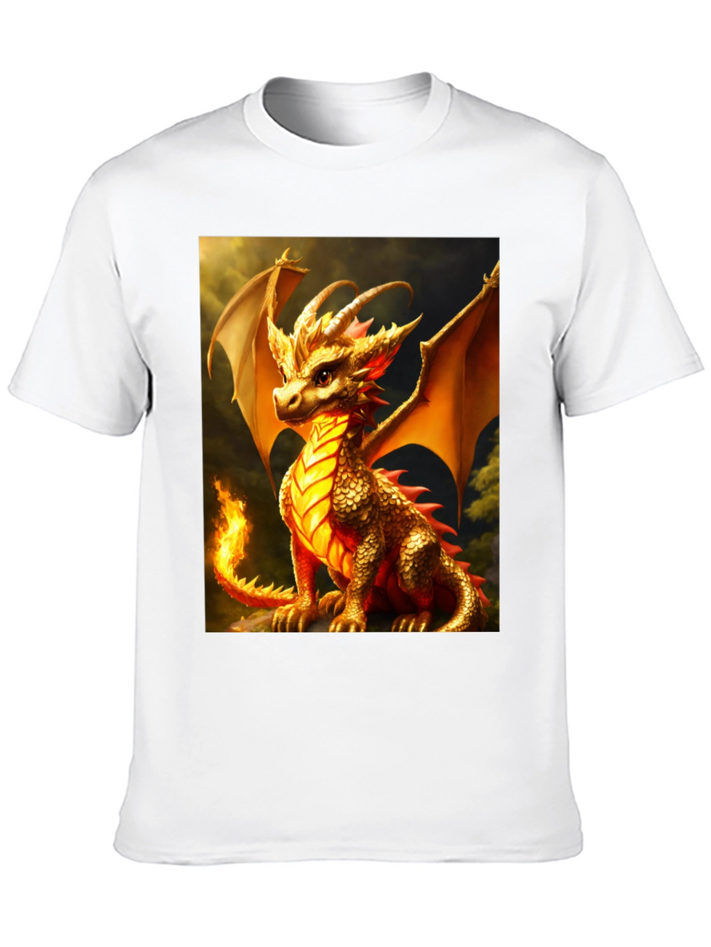 Dragon Graphic Tee - Black Cotton Blend T-Shirt
