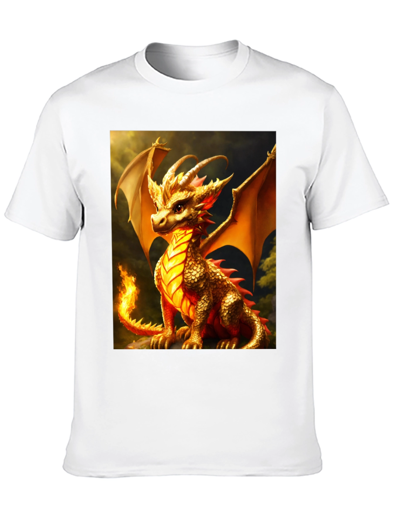 Dragon Graphic Tee - Black Cotton Blend T-Shirt