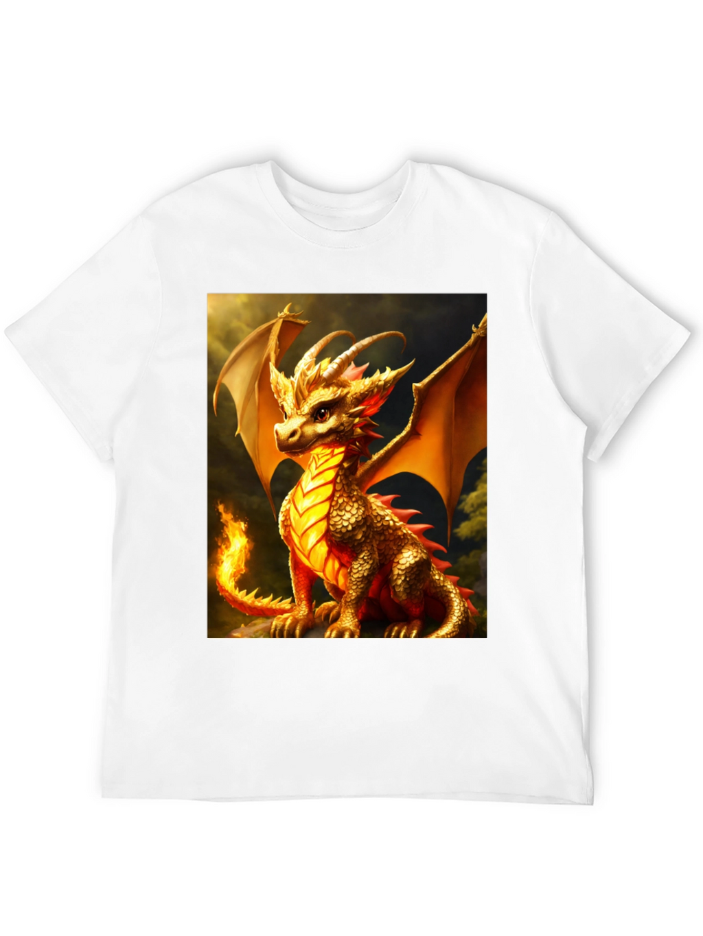 Dragon Graphic Tee - Black Cotton Blend T-Shirt