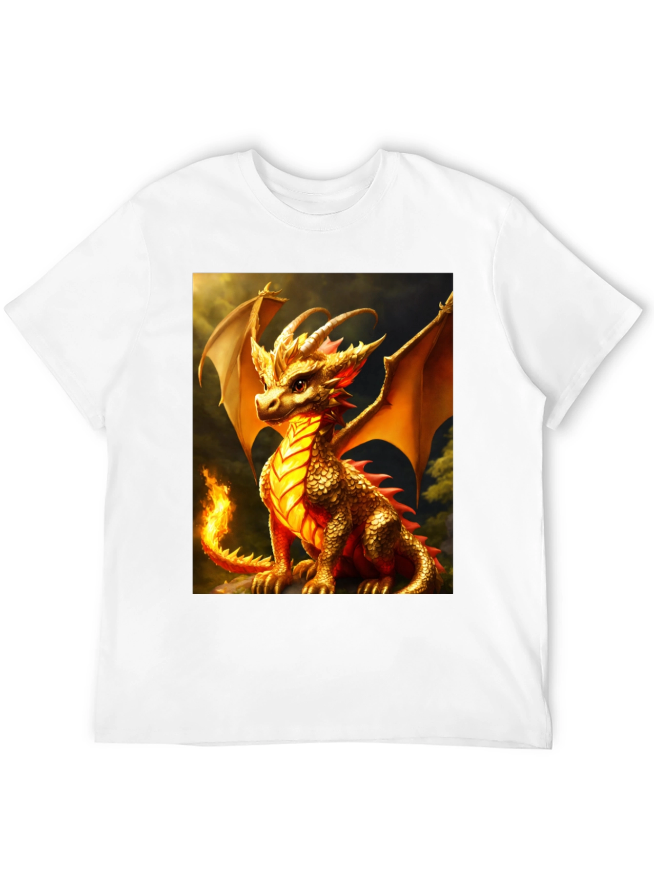 Dragon Graphic Tee - Black Cotton Blend T-Shirt
