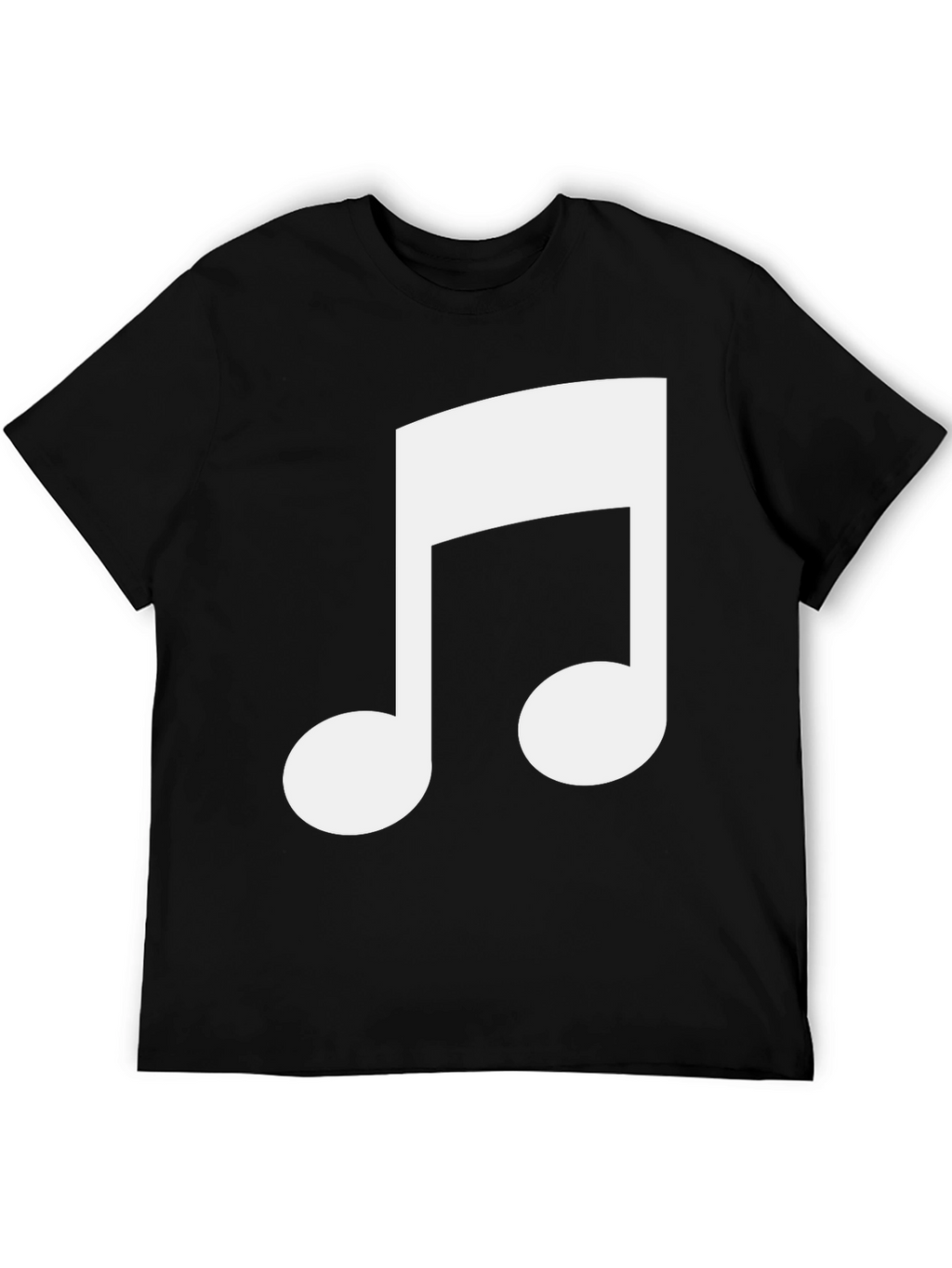 Black T-Shirt with White Musical Note Design